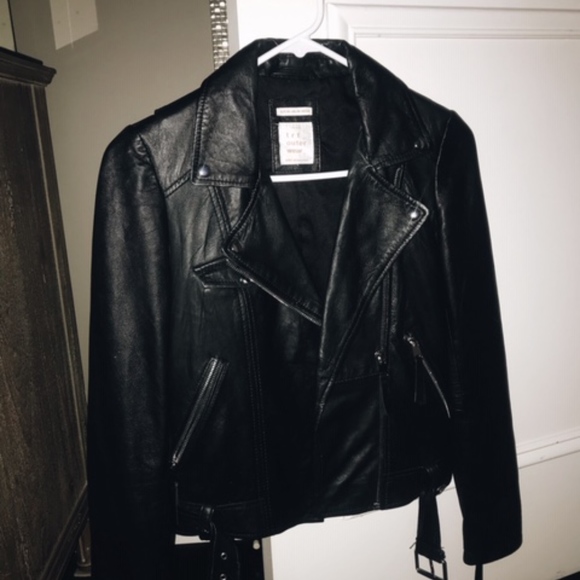 Zara Black Leather Jacket - Picture 3 of 3